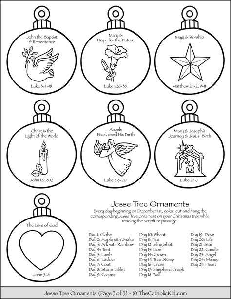 Coloring Jesse Tree Ornaments Printable